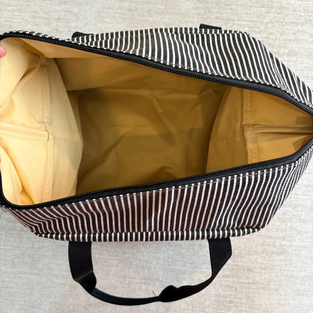 Luxja Breast Pump Bag Women OS Black White Pinstripe Insulated Professional
